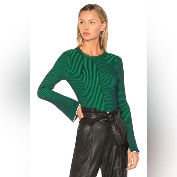 ALEXANDER WANG Flared Sleeve Sweater in Emerald - Picture 11 of 11